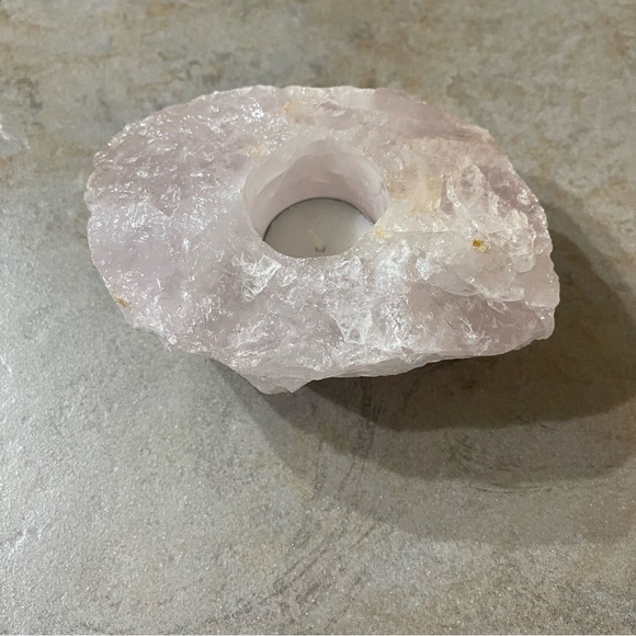 Solid Rose Quartz stone Tealight candle holder from Brazil - Picture 7 of 8